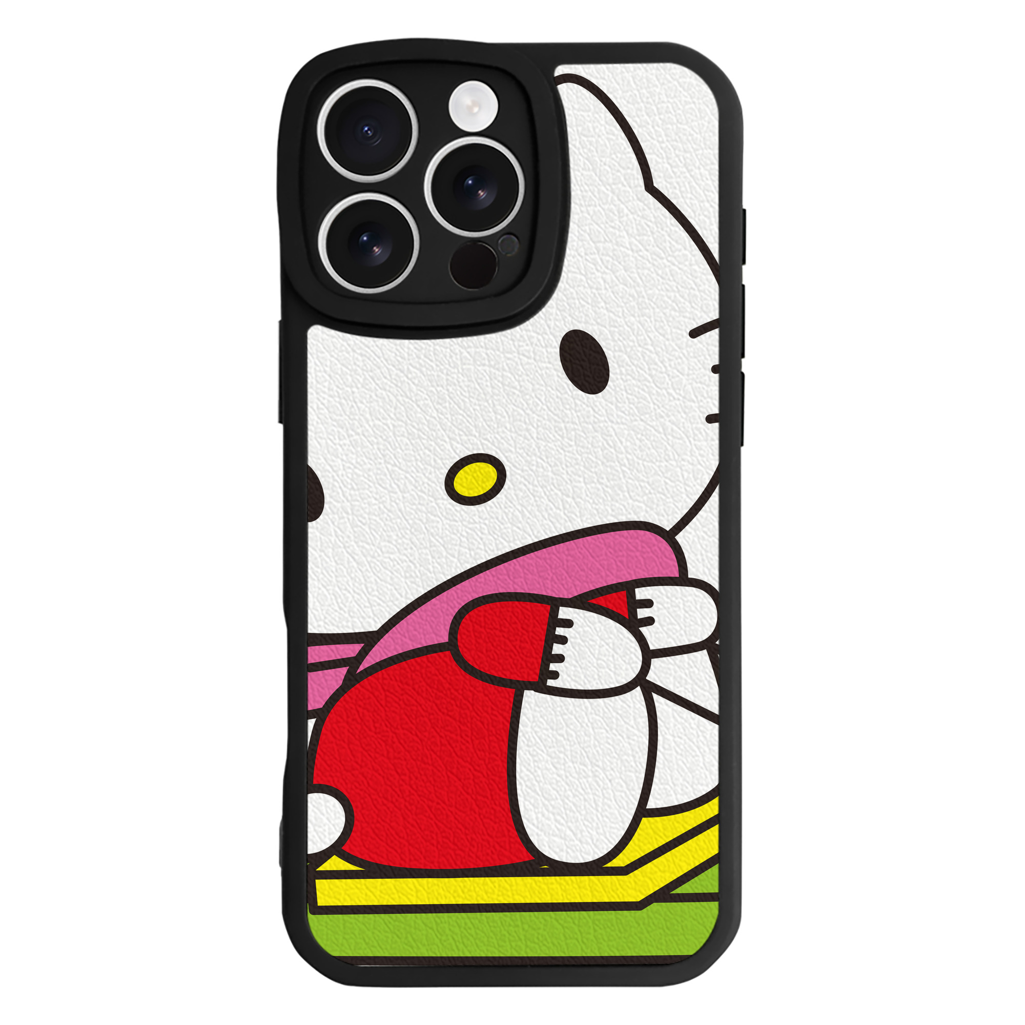 （画像用） Hello Kitty ハローキティ 【iPhone 16シリーズ対応】シリコンスマホケース（レザー調） 材質：シリコン